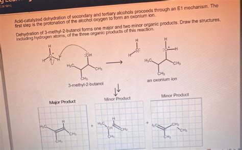 Solved Acid Catalyzed Dehydration Of Secondary And Tertiary Chegg