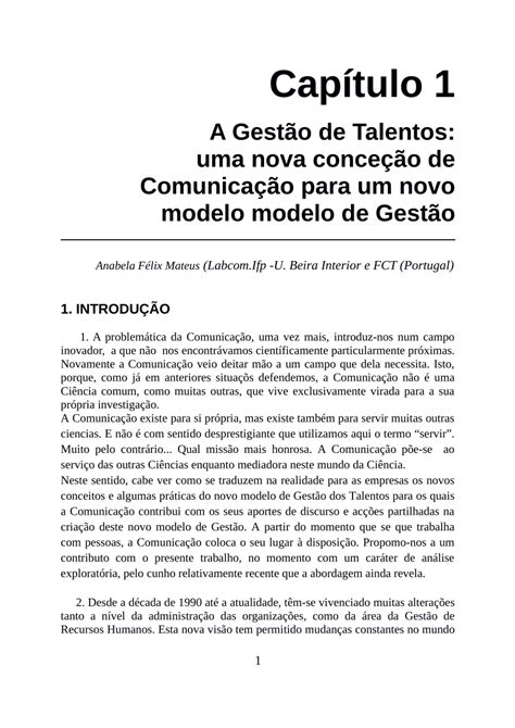 Pdf A Gest O De Talentos Uma Nova Conce O De Gest O Para Um Novo