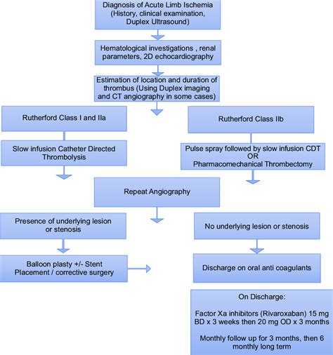 Algorithm For Management Of Acute Limb Ischaemia Our Experiences With Download Scientific