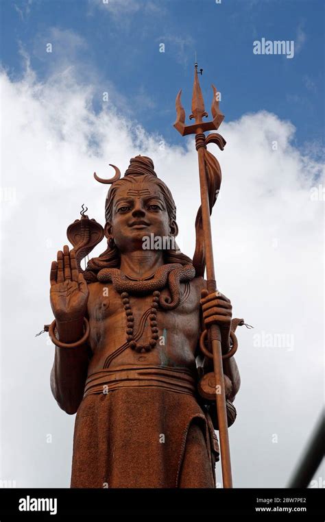 The Giant 33 Meters Lord Shiva Statue At Ganga Talao Grand Bassin