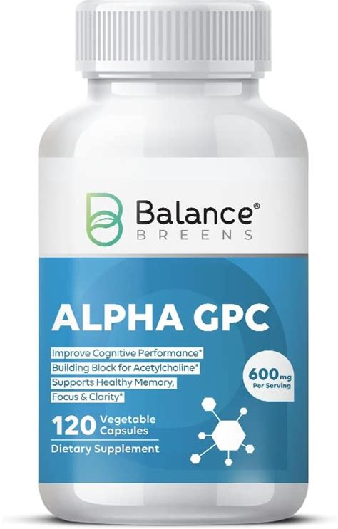 Amazon Alpha GPC Choline Supplement 600mg 120 Vegetable Capsules