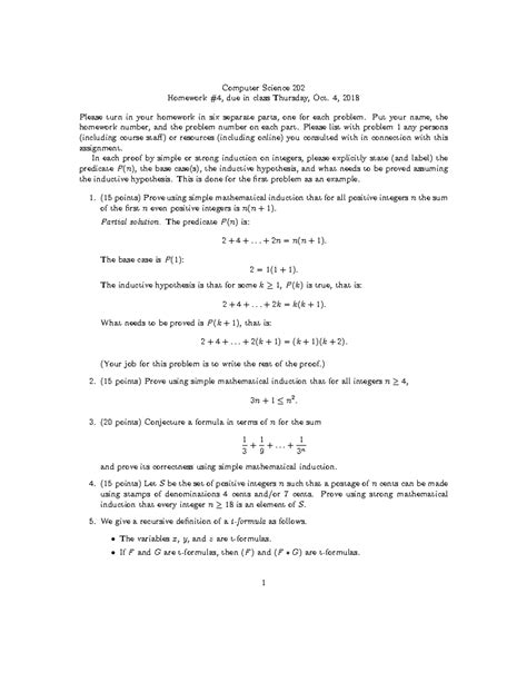 Hw Homework Computer Science Homework Due In Class