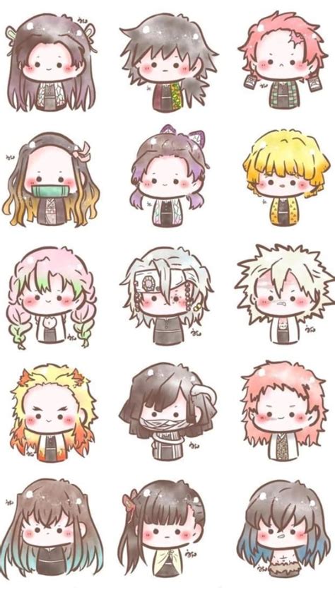 Kny Personajes Chibi En Pegatinas Bonitas Dibujos Bonitos