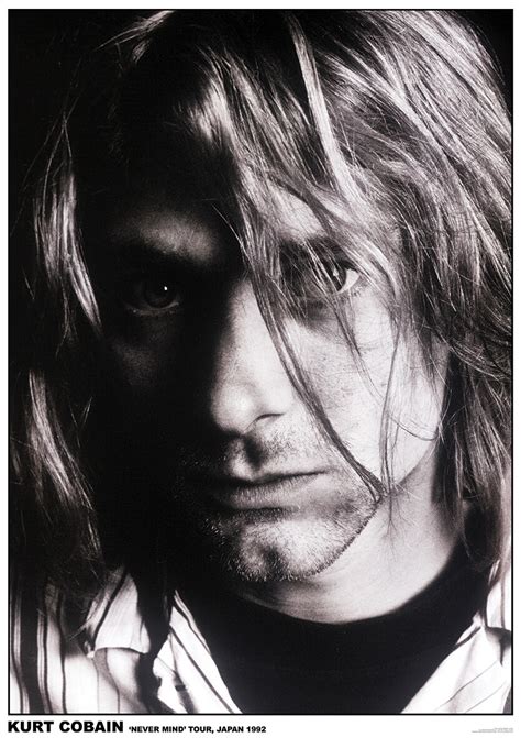 Kurt Cobain Black And White Poster