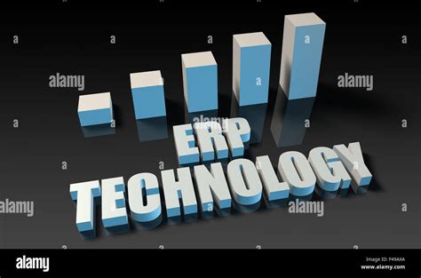 Erp Technology Graph Chart In 3d On Blue And Black Stock Photo Alamy