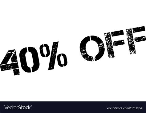 40 Percent Off Rubber Stamp Royalty Free Vector Image