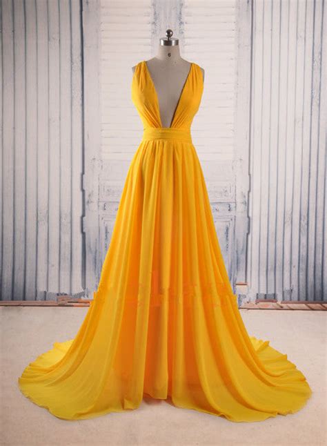 Sexy Yellow Long Formal Dress, Yellow Party Dress, Sexy Party Dresses – BeMyBridesmaid