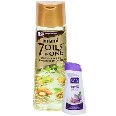 Buy Emami 7 Oils In One Non Sticky Hair Oil 100 Ml Free Boroplus Doodh