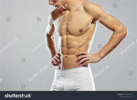 Cropped View Naked Man White Shorts Stock Photo 1310887496 Shutterstock