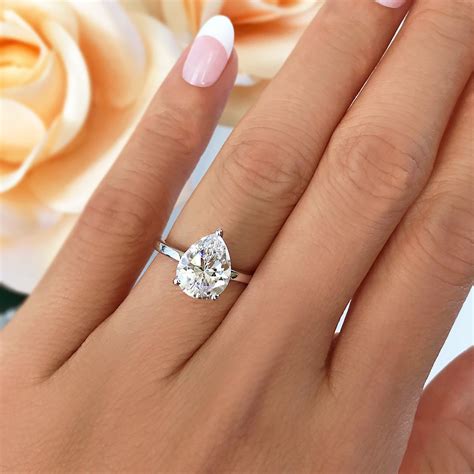 Ct Pear Solitaire Ring Final Sale Solitaire Engagement