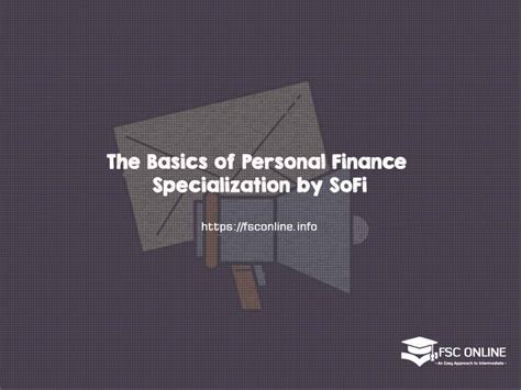 basics  personal finance specialization  sofi