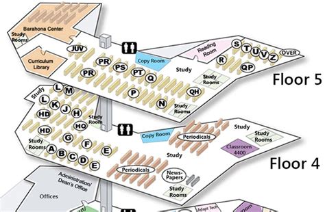 Fifth Floor Map of CSUSM University Library