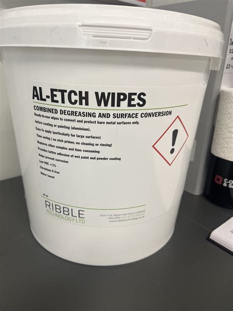 Aluminium Etch Pre Treatment Wipes Ribble Technology