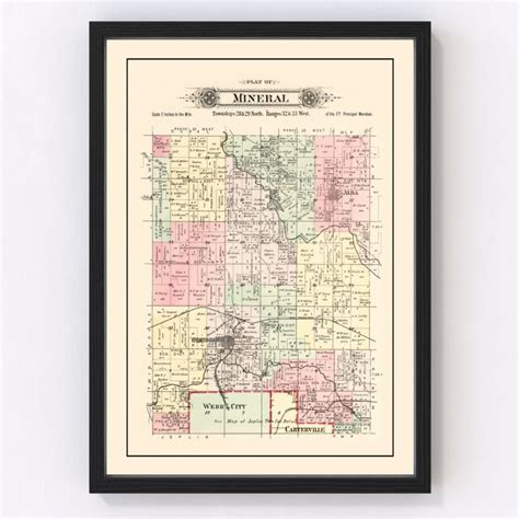 Vintage Map of Mineral Township, Washington County, Missouri, 1895 by ...