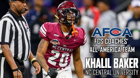 North Carolina Central Db Khalil Baker Named To Afca All America First