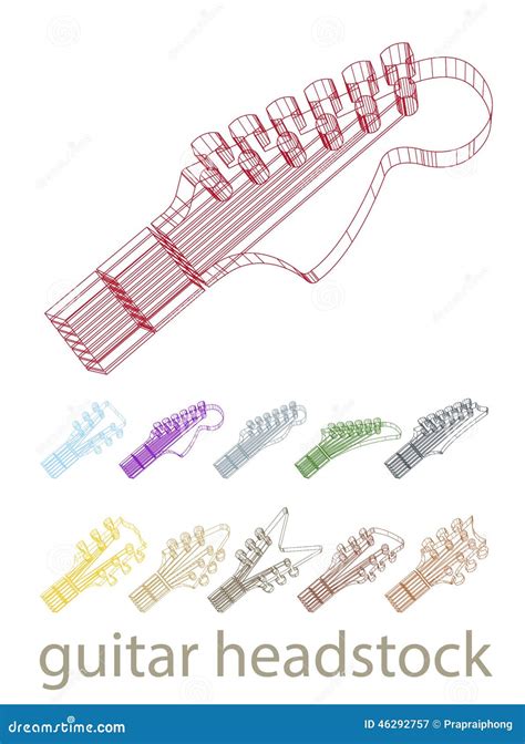 Guitar Headstock Blue Background Cartoon Vector CartoonDealer