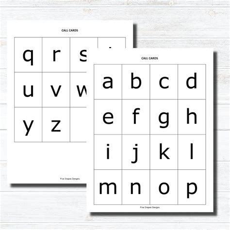 Printable Alphabet Games Alphabet Worksheets Alphabet Bingo - Etsy