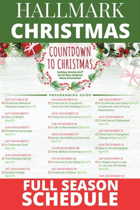 Printable Hallmark Christmas Movie List