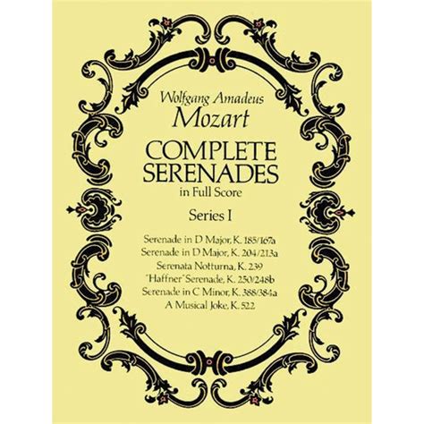 Complete Serenades In Full Score Series Complete Serenades In Full