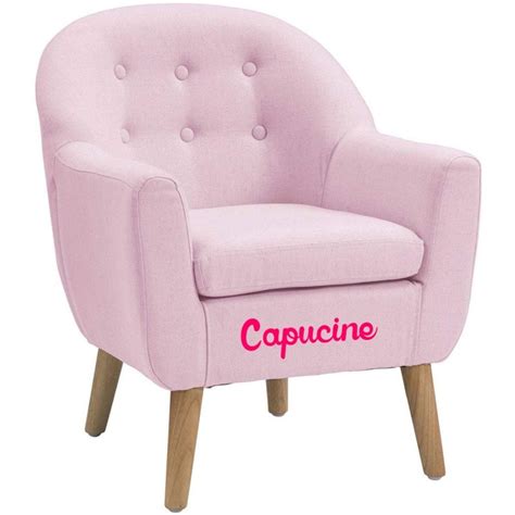 Fauteuil enfant scandinave personnalisé Rose