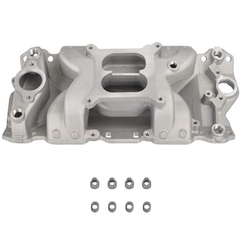 Airgap Intake Manifold High Rise Air Gap Dual Plane Satin Aluminum