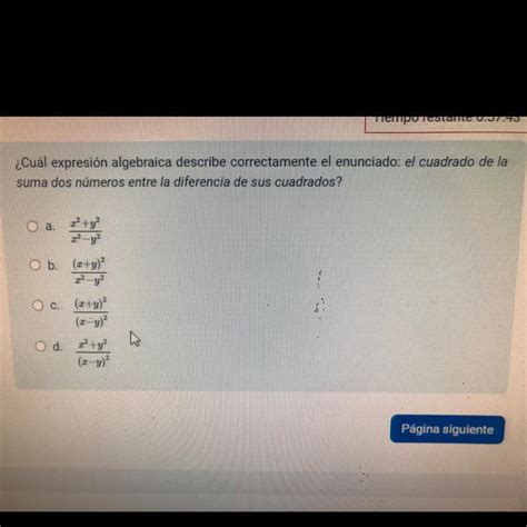 Cu L Expresi N Lgebra Ica Describe Correctamente El Enunciado El