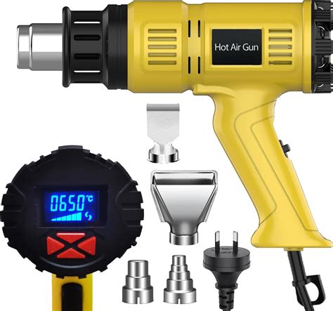Upgraded Heat Gun W Hot Air Gun Variable Temperature Control Led