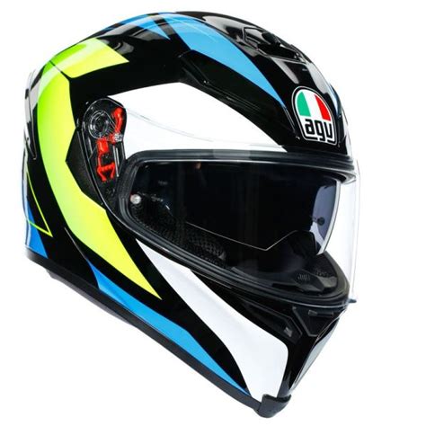 Casque AGV K 5 S CORE MAXVISION Noir Cyan Jaune Fluo Au Meilleur