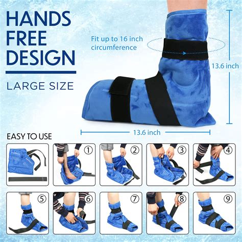 Lotfancy Foot Ankle Ice Pack Wrap With Strap Large Hot Cold Pack For