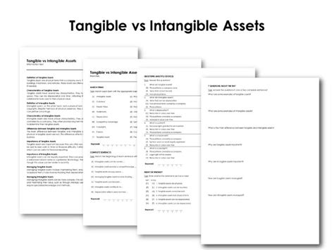 Tangible Vs Intangible Assets Teaching Resources