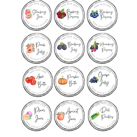 Personalized Jam And Canning Stickers Custom Lid Labels For Jars Jelly Jam Vegetables Fruit