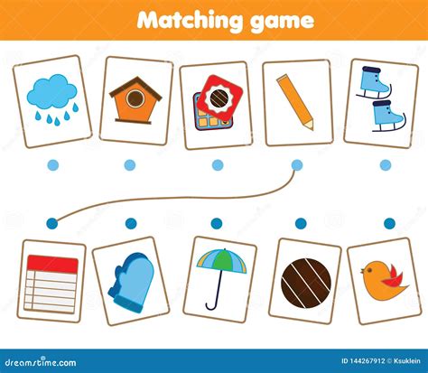 Matching Children Educational Game Match Objects Parts Logic Test