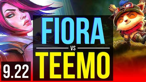 Fiora Vs Teemo Top Early Solo Kills Na Diamond V Youtube