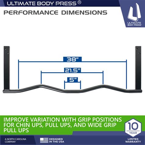 Ergonomic Joist Mount Pull Up Bar with 3 Grip Positions ...