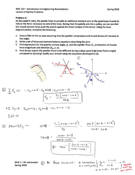 Lecture 6 Practice Problems Solution BME 167 Introduction To