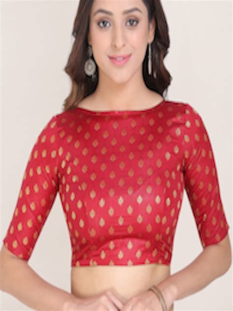 Buy Oomph Woven Design Boat Neck Saree Blouse Saree Blouse For Women