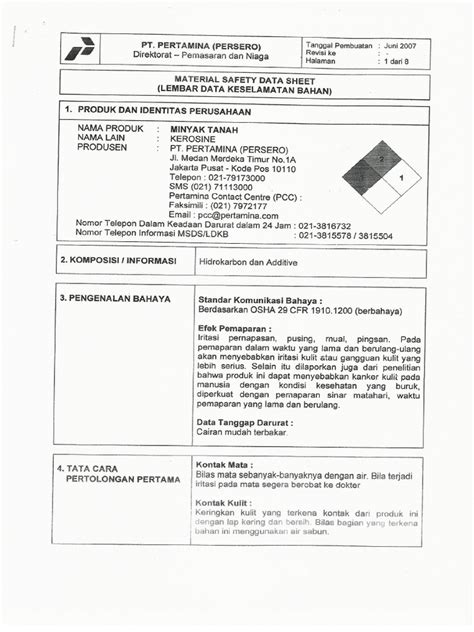 Msds Minyak Tanah Pdf