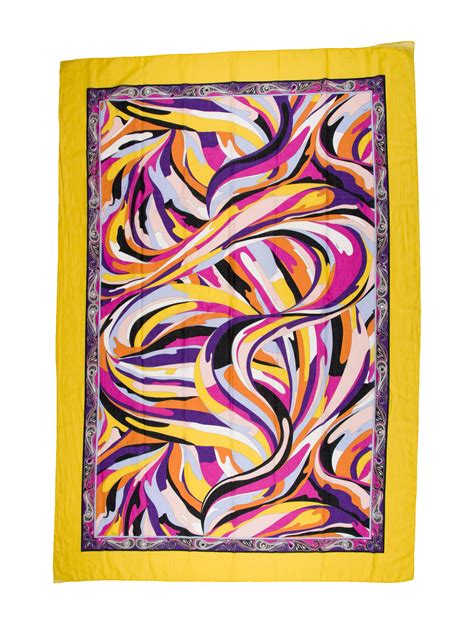 Emilio Pucci Silk Printed Scarf Blue Scarves And Shawls Accessories