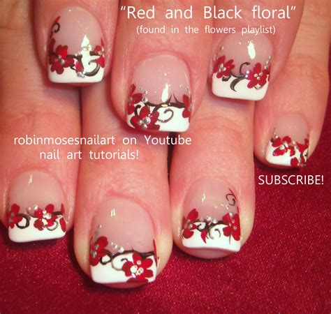 Nail Art By Robin Moses Prom Nails Red Black Prom Nails Prom Nails