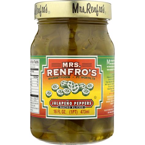 Mrs Renfro’s Nacho Sliced Jalapeno Peppers 16 Oz Elements Of Nutrition