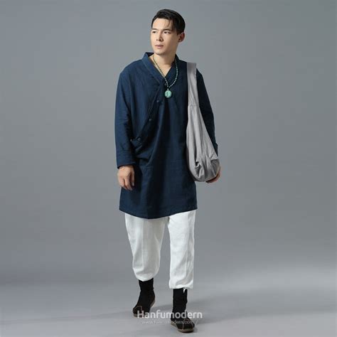 Mens Linen Cotton Pants Elastic Drawstring Waist Casual Pants - Hanfumodern