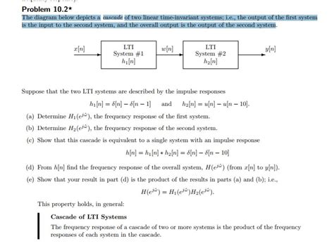 Solved Problem 10 2 The Diagram Below Depicts A Cascade Of Chegg