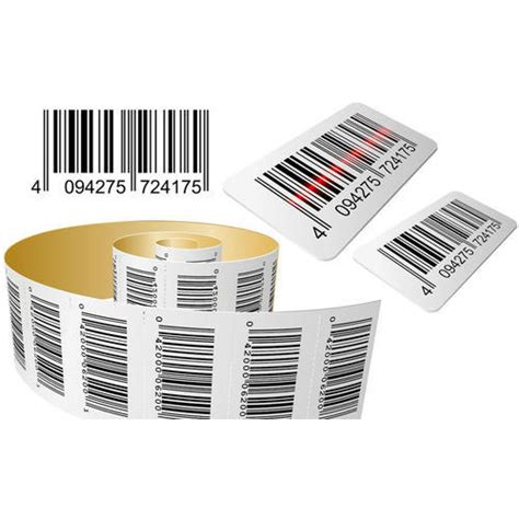 Chromo Paper White And Black Printed Barcode Label For Product