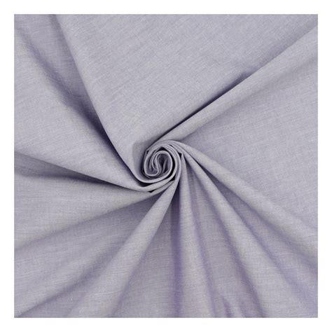 Lavender Chambray Cotton Fabric By The Metre Hobbycraft