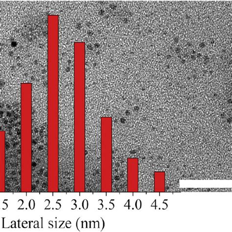 A Tem Image And Corresponding Size Distribution Histogram Scale Bar Download Scientific