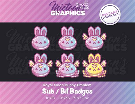 Twitch Bunny Sub Badges Bit Badges Streamer Graphics Discord