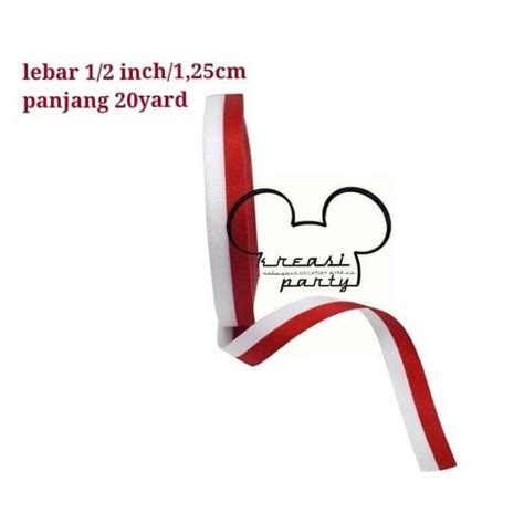 Jual Pita Satin Merah Putih 1 2 Inch Pita Merah Putih Pita Kain