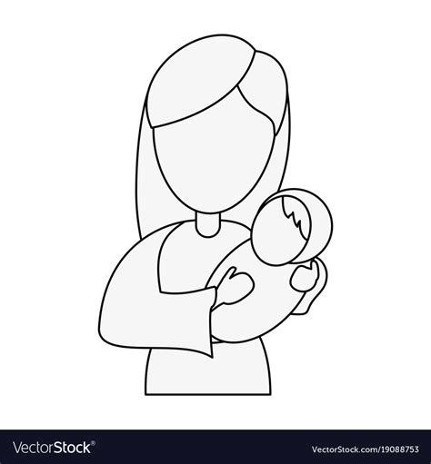 Virgin Mary Holding Baby Jesus Cartoon Royalty Free Vector