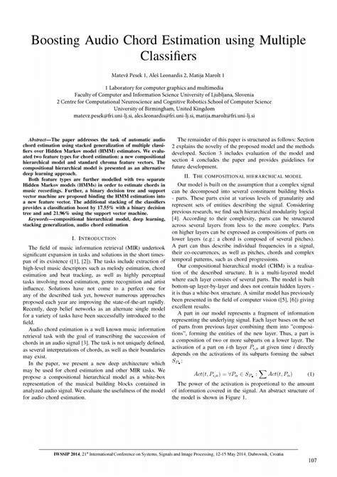 Pdf Boosting Audio Chord Estimation Using Multiple Classifiers