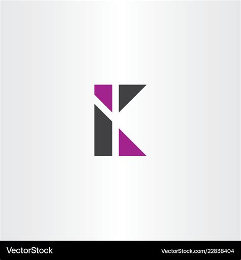 Purple Black K Logo Symbol Letter Royalty Free Vector Image